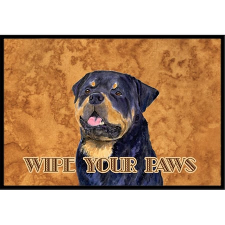 Carolines Treasures 18 X 27 In. Rottweiler Wipe Your Paws Indoor Or Outdoor Mat CA74614